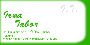 irma tabor business card